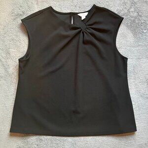LIZ CLAIBORNE Women's BLACK XL 96% Polyester Tank Top Sleeveless Bow Chic